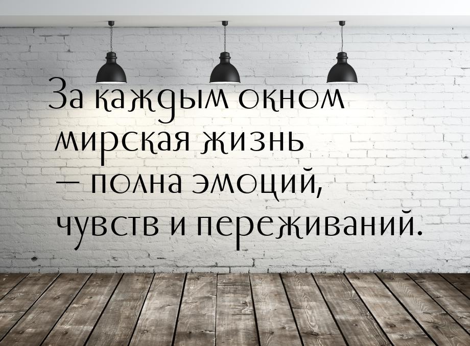 За каждым окном мирская жизнь — полна эмоций, чувств и переживаний.