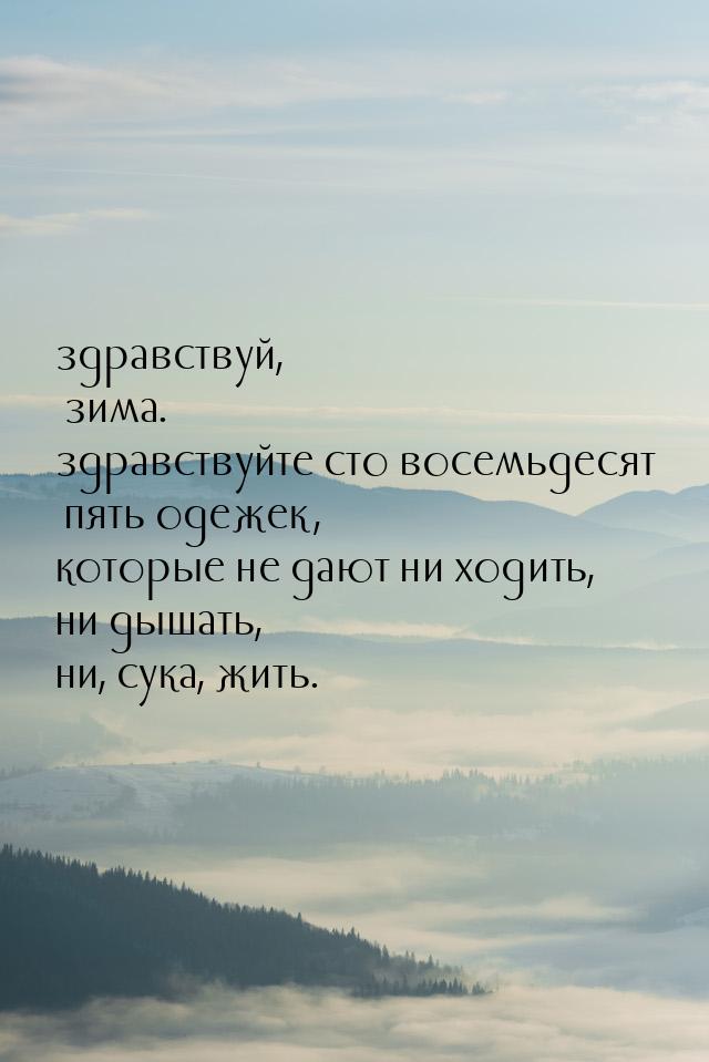 здравствуй, зима. здравствуйте сто восемьдесят пять одежек, которые не дают ни ходить, ни 