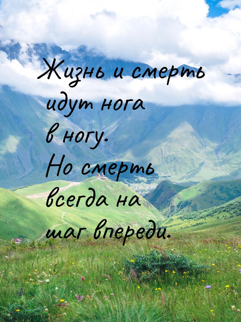 Жизнь и смерть идут нога в ногу. Но смерть всегда на шаг впереди.