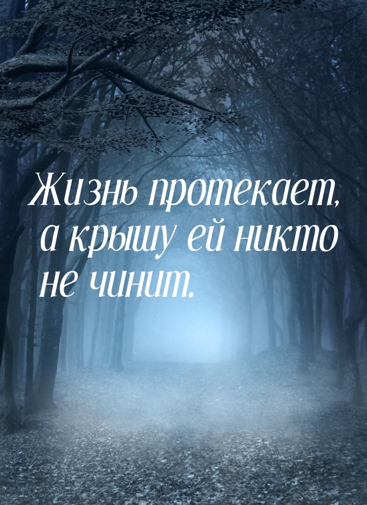 Жизнь протекает, а крышу ей никто не чинит.