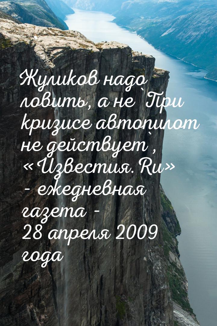 Жуликов надо ловить, а не `При кризисе автопилот не действует`, «Известия.Ru» - ежедневная