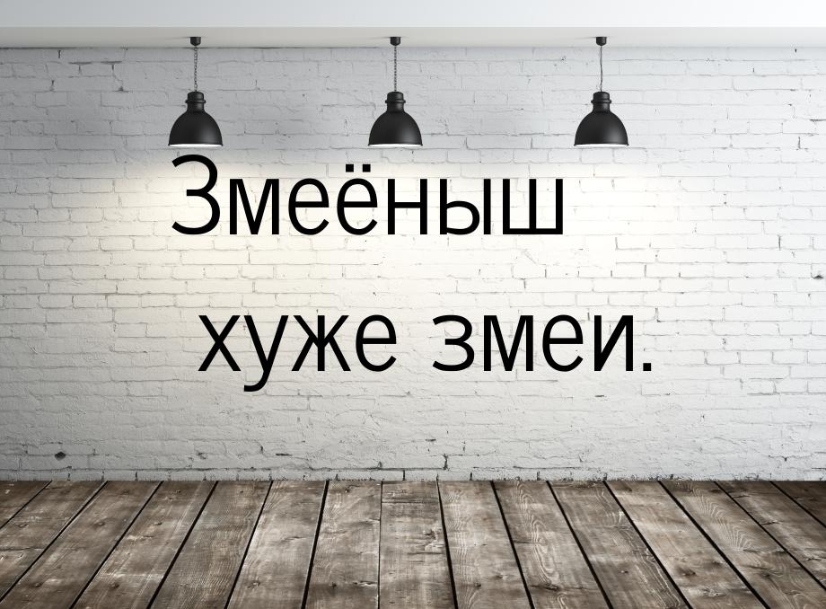 Змеёныш хуже змеи.