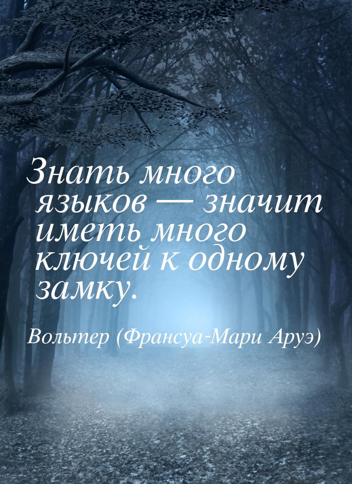 Знать много языков  значит иметь много ключей к одному замку.