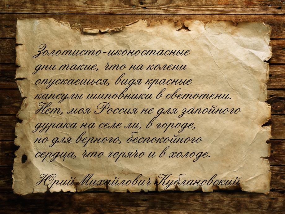 Золотисто-иконостасные дни такие, что на колени опускаешься, видя красные капсулы шиповник